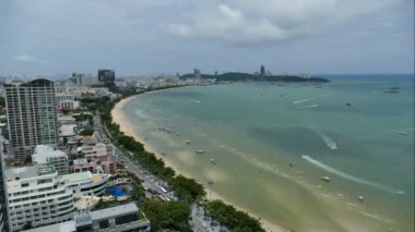 4 k Time lapse video Pattaya city ve Tayland beach