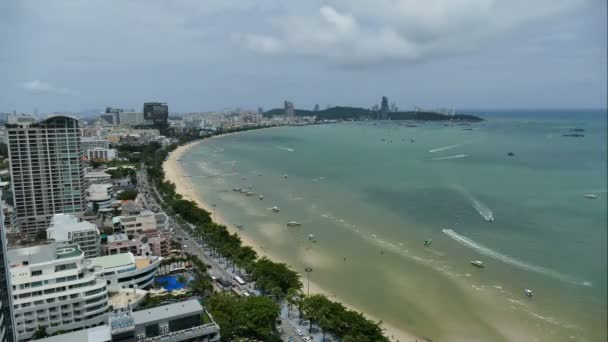 Промежуток Времени Видео Города Паттайя Пляжа Таиланде — стоковое видео