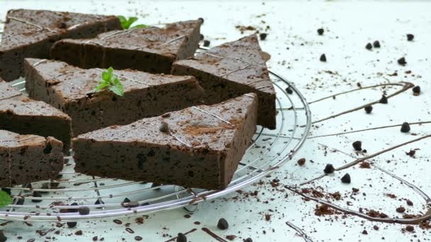 Torta Brownie al cioccolato — Video Stock