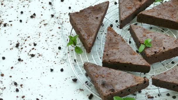 Bolo de chocolate Brownie — Vídeo de Stock