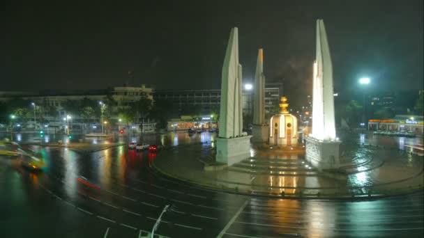 Monumento Democracia Monumento Público Centro Banguecoque Capital Tailândia — Vídeo de Stock