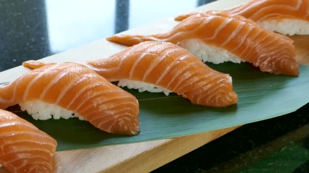 Delizioso Sushi Fresco Cucina Tradizionale Giapponese — Video Stock