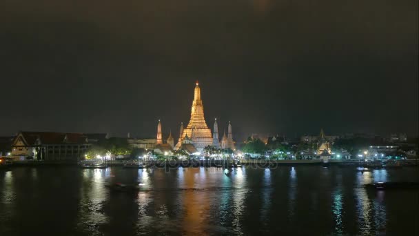 Bangkok Tayland Chao Phraya Nehri Thonburi Batı Kıyısında Wat Arun — Stok video