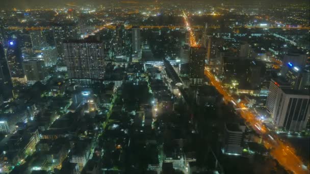 Tijd Vervallen Video Van Bangkok Stad Nachts Thailand — Stockvideo