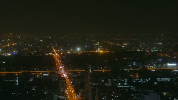 Промежуток Времени Видео Бангкока Ночью Таиланд — стоковое видео