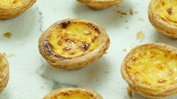 Delicious Sweet Egg Tarts Video — Stock Video