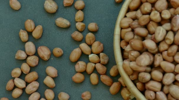 Pile Peanuts Bowl Video Healthy Food Background — Stock Video