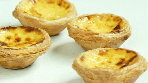 Delicious Sweet Egg Tarts Video — Stock Video