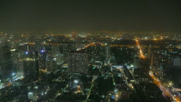 Проміжок Часу Відео Міста Бангкока Вночі Таїланд — стокове відео