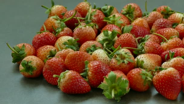 Pile Fraise Fraîche Fond Alimentaire Vidéo — Video