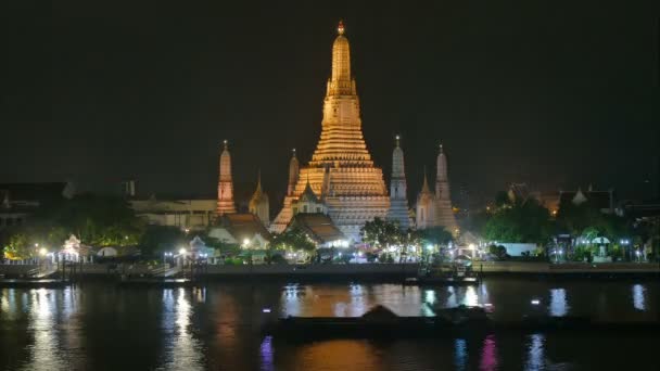 Bangkok Tayland Chao Phraya Nehri Thonburi Batı Kıyısında Wat Arun — Stok video