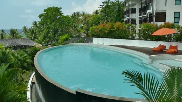 Schwimmbad Mit Palmen Resort — Stockvideo