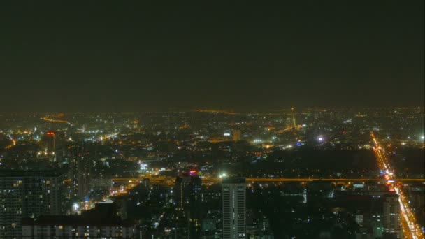 Time Lapse Wideo Miasta Bangkok Nocą Tajlandia — Wideo stockowe