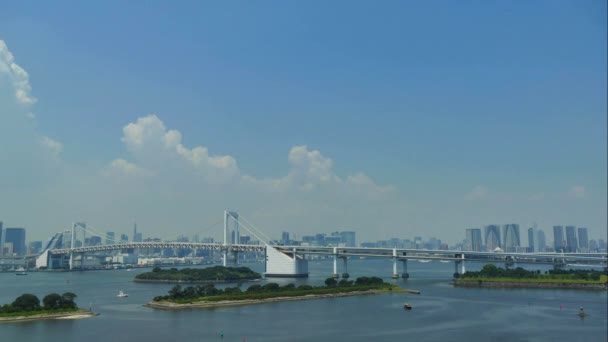 Timelapse Rainbow Bridge Tokyo City Japonsko — Stock video