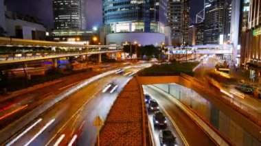 HONG KONG - 14 Eylül 2018: 4K Zaman aşımı videosu, Hong Kong şehir trafiği