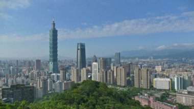 Taipei, Tayvan - 29 Kasım 2018: 4k Zaman atlaması Taipei, Tayvan 'da gökdelen