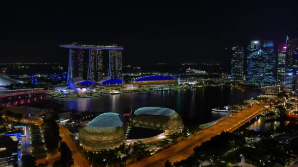 Singapur Enero 2019 Hermoso Lapso Tiempo Horizonte Ciudad Singapur Vista — Vídeos de Stock