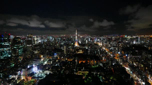 Widok Upływ Czasu Tokio Miasto Japonii Widok Nocny — Wideo stockowe