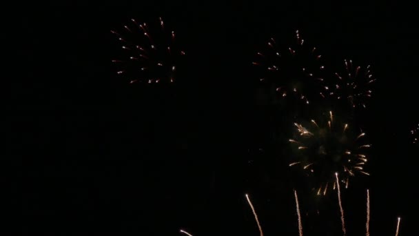 4K剪辑夜空中美丽的烟火表演 — 图库视频影像