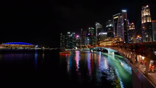 싱가포르 2019 아름다운 시간으로 싱가포르 스카이라인 마리나 샌즈의 — 비디오