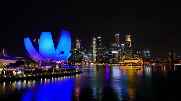 Singapore Január 2019 Beautiful Time Lapse Szingapúr Város Városképe Kilátás — Stock videók