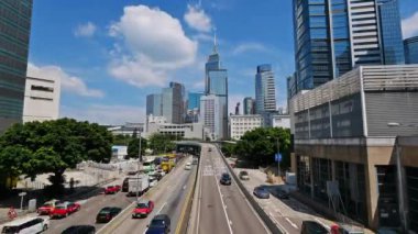 Hong Kong merkez ve şehir trafiğinde 4K zaman aşımı