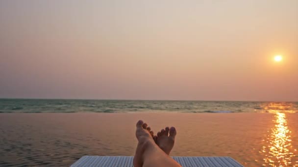 Hermosa Playa Tropical Paisaje Marino Atardecer — Vídeo de stock