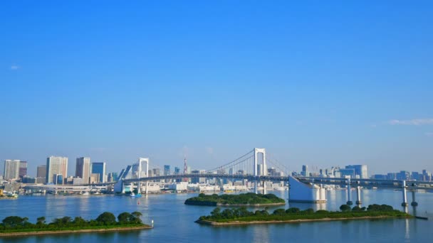 Timelapse Rainbow Bridge Tokio Ciudad Japón — Vídeos de Stock
