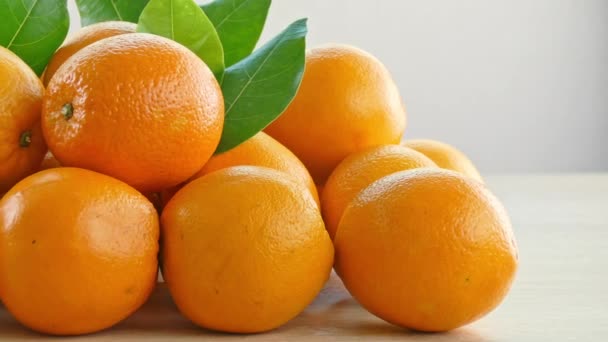 Närbild Många Färska Apelsiner Citrus Bakgrund — Stockvideo