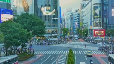 TOKYO - Japon, 29 Temmuz 2018 Shibuya geçidinde yürüyen insanlar