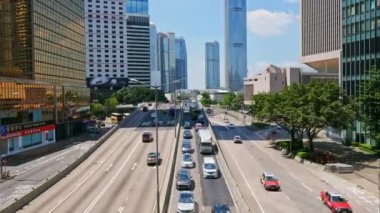 Hong Kong merkez ve şehir trafiğinde 4K zaman aşımı