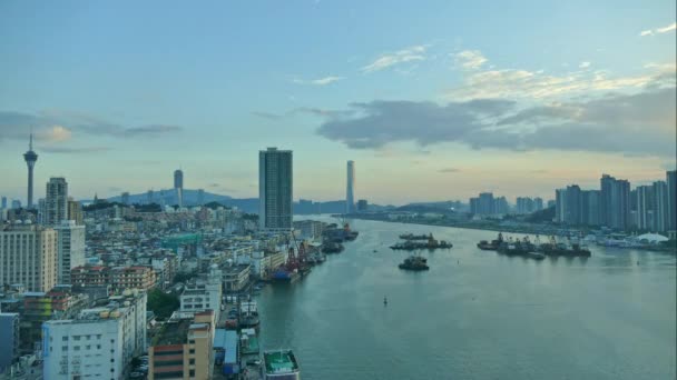 時間経過香港都市のスカイライン — ストック動画