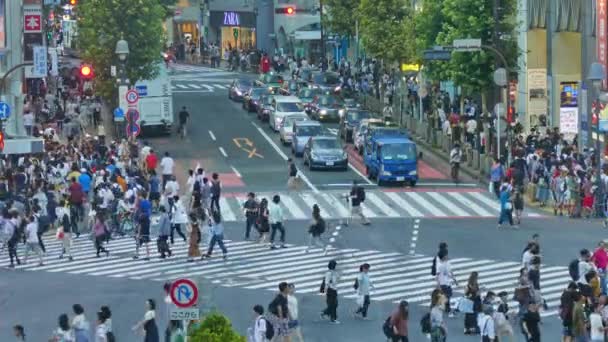 Tokio Japón Julio 2018 Gente Caminando Por Cruce Shibuya — Vídeos de Stock