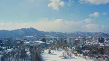 4K Zaman aşımı Japonya 'daki Hakodate Dağı' nın güzel manzarası