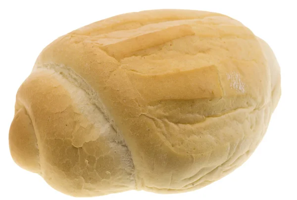 Corte de pão de trigo em um fundo branco — Fotografia de Stock