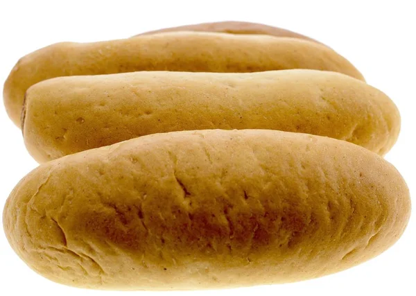 Pan de pan largo aislado sobre fondo blanco — Foto de Stock