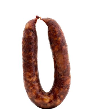 Ev yapımı sosis izole beyaz arka plan pişmiş