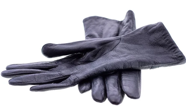 Un paio di guanti di pelle isolati su sfondo bianco — Foto Stock