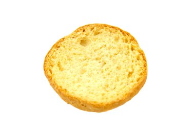 Beyaz arkaplanda izole edilmiş kızarmış ekmek.