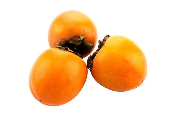 Ripe persimmon fruits isolated on white background — Stock Photo, Image