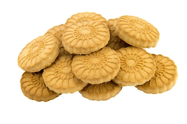 Biscotti di pasta frolla su sfondo bianco — Foto Stock