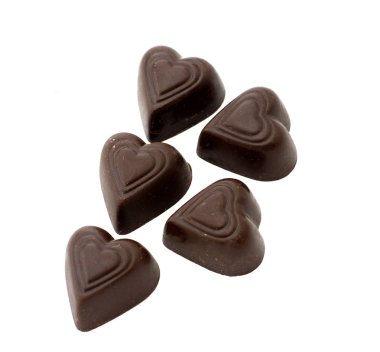 Beyaz arka planda izole çikolatalar.