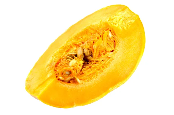 Calabaza naranja fresca aislada sobre fondo blanco. — Foto de Stock