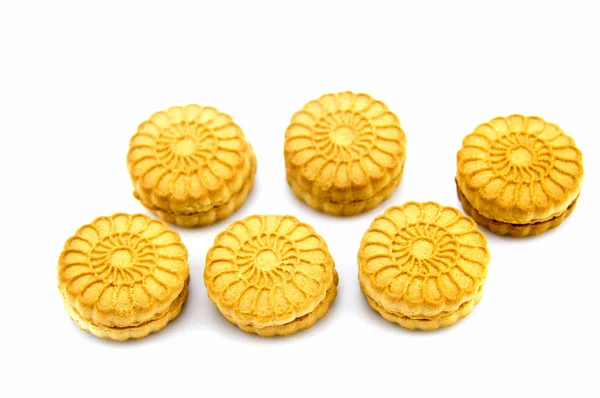 Shortbread koekjes op een witte achtergrond — Stockfoto