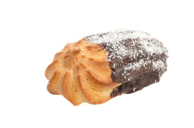 çikolata eklerleri pasta beyaz bir arka plan üzerinde