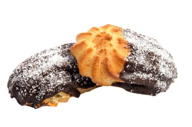 çikolata eklerleri pasta beyaz bir arka plan üzerinde