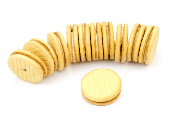 Shortbread sušenky na bílém pozadí — Stock fotografie