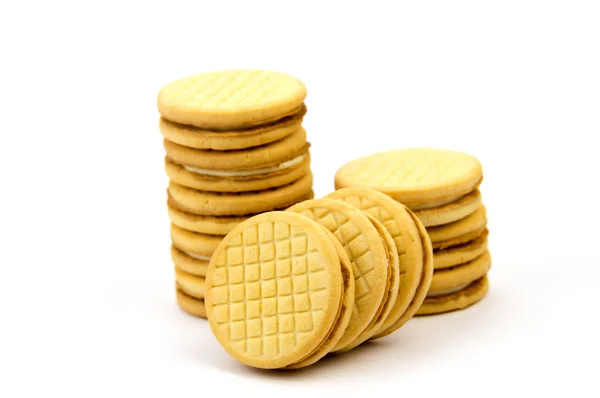 Shortbread sušenky na bílém pozadí — Stock fotografie