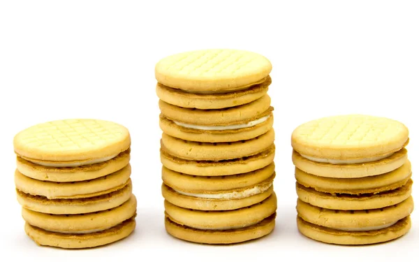 Shortbread biscuits on a white background — Stock Photo, Image