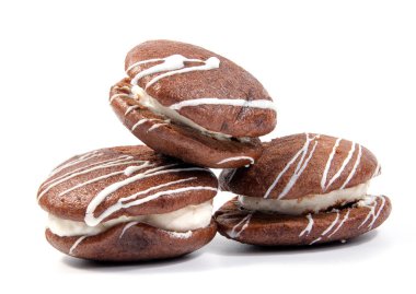 Beyaz arka plan üzerinde izole çikolata ile gingerbread